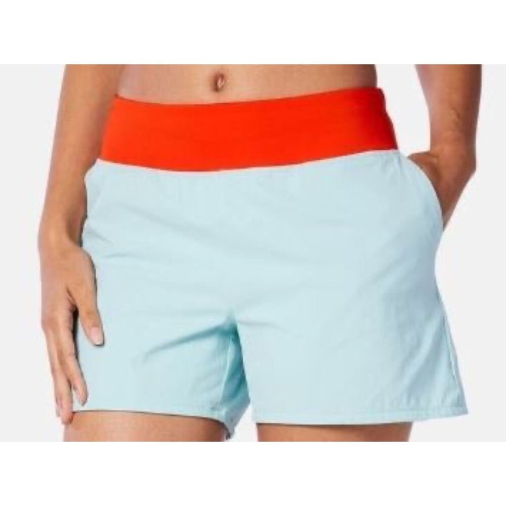 NEW Cotopaxi Women's Vamos Hybrid Pull-On Shorts in Marigold Yellow & Sky Blue S - Picture 4 of 11